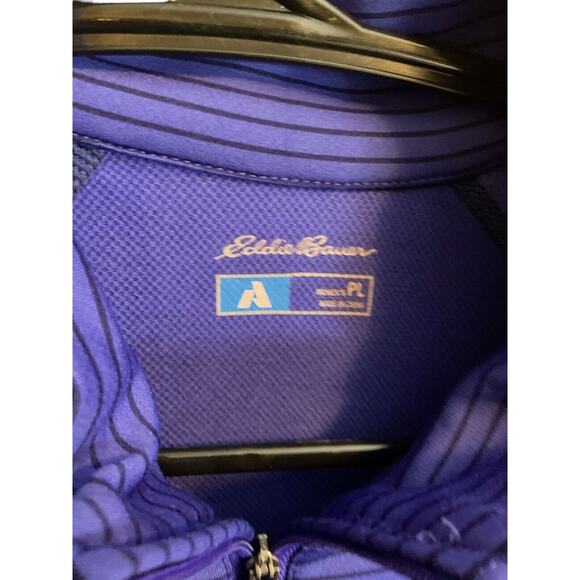 Eddie Bauer Pullover First Ascent Womens Petite L 1/4 Zip Fleece Blue - Picture 4 of 11